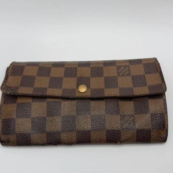 Louis Vuitton Portefeuille Sarah Damier Wallet Ebene Brown | Women’s | Used | - Picture 1 of 15